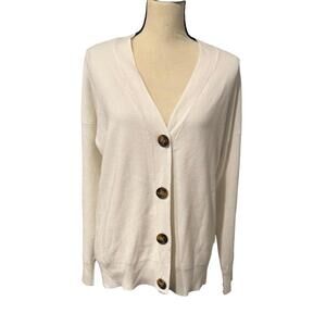 Cyrus Cream Button-Down Sweater Size M